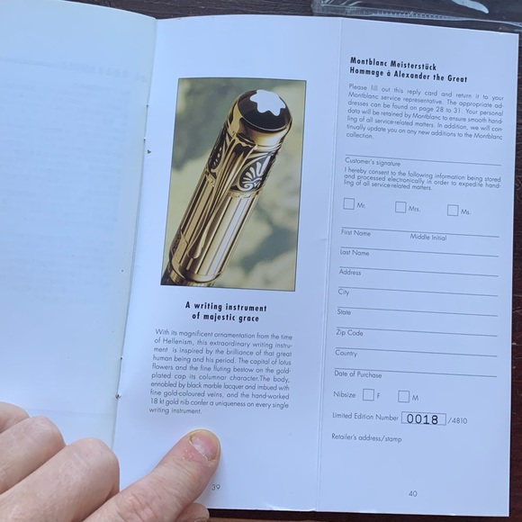 MONTBLANC LIMITED EDITION ALEXANDER THE GREAT PATRON OF THE ART FOUNTAIN PEN1998 - Picture 14 of 16